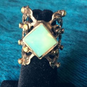 VSA Designs Temptation Vinea gold/opal ring size 7